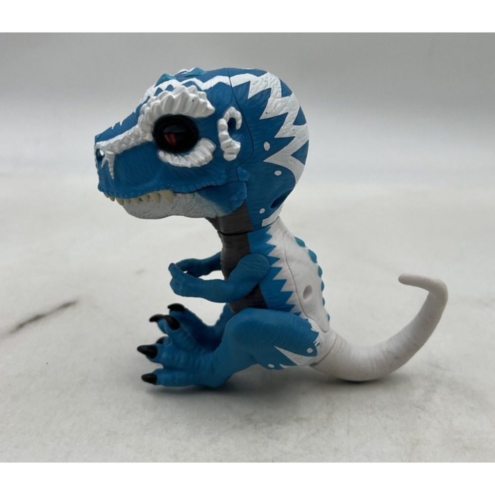 WowWee Fingerlings Untamed T-Rex Ironjaw Blue White Interactive Dinosaur Toy